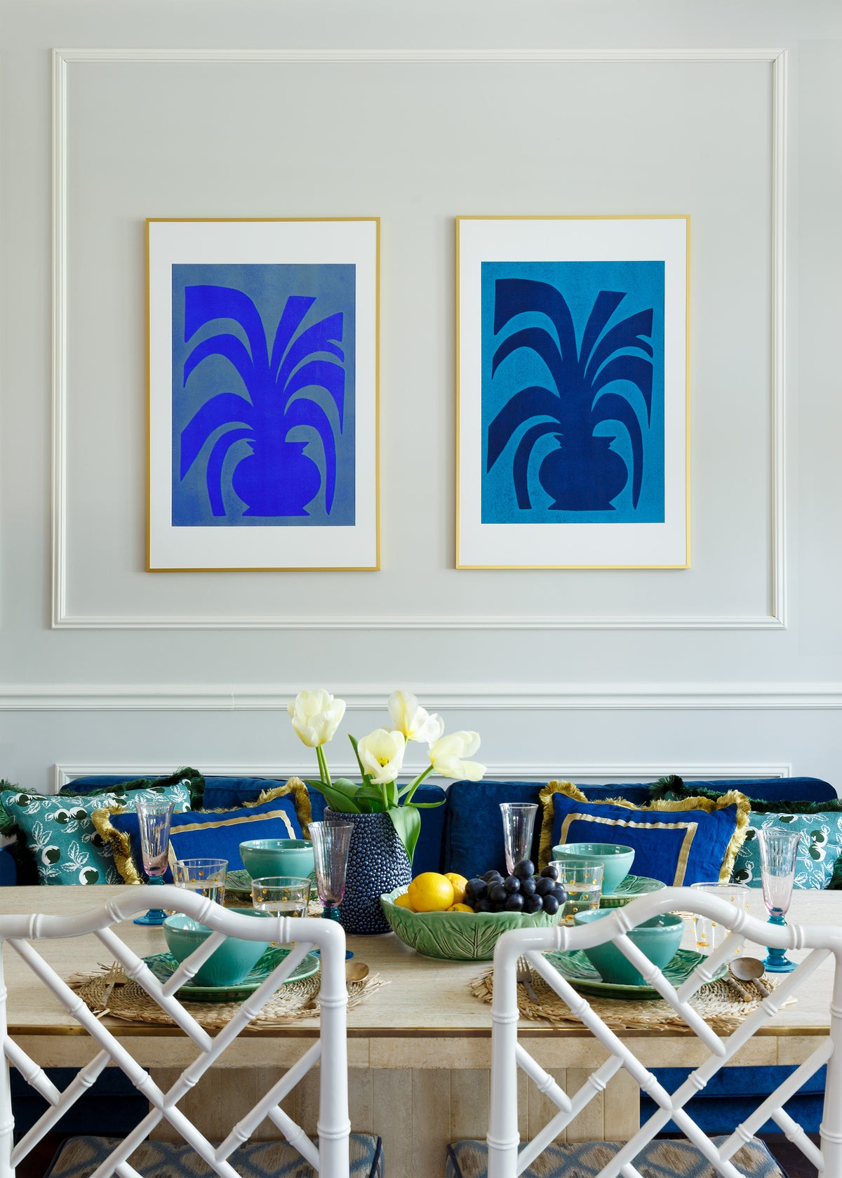 Colourful contemporary art prints created for designer Matthew Williamson by Marijn Vink, former co-founder of Enkel Art Studio.