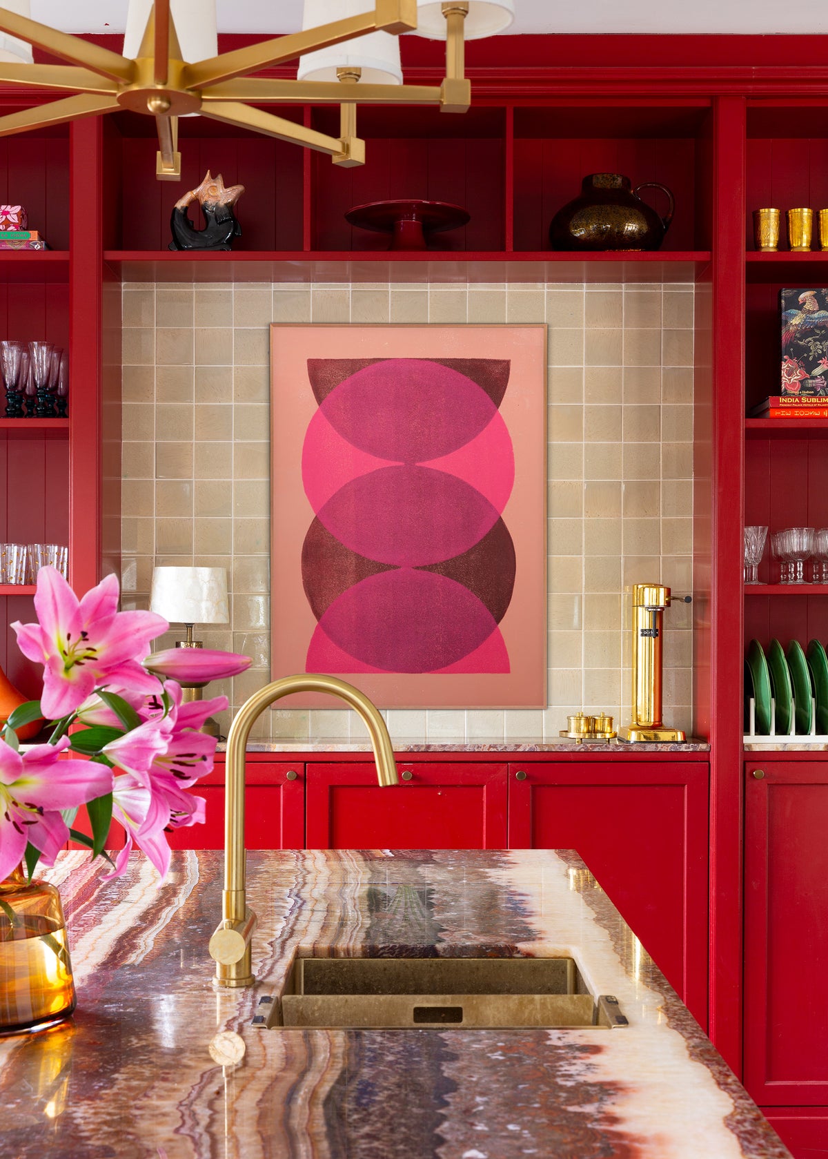 Colourful art by Marijn Vink featured in Matthew Williamson’s Living Bright book, with vibrant colour and eclectic interior inspiration.