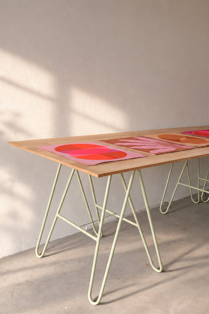 Marijn Vink art studio in Zeist during Open Studio, displaying colourful contemporary art and original paintings