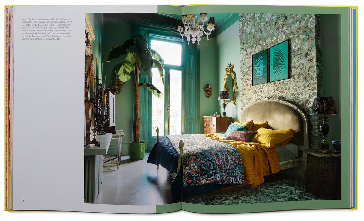 Colourful artwork by Marijn Vink featured in Matthew Williamson’s book Living Bright, celebrating bold colour, pattern and vibrant interior design.